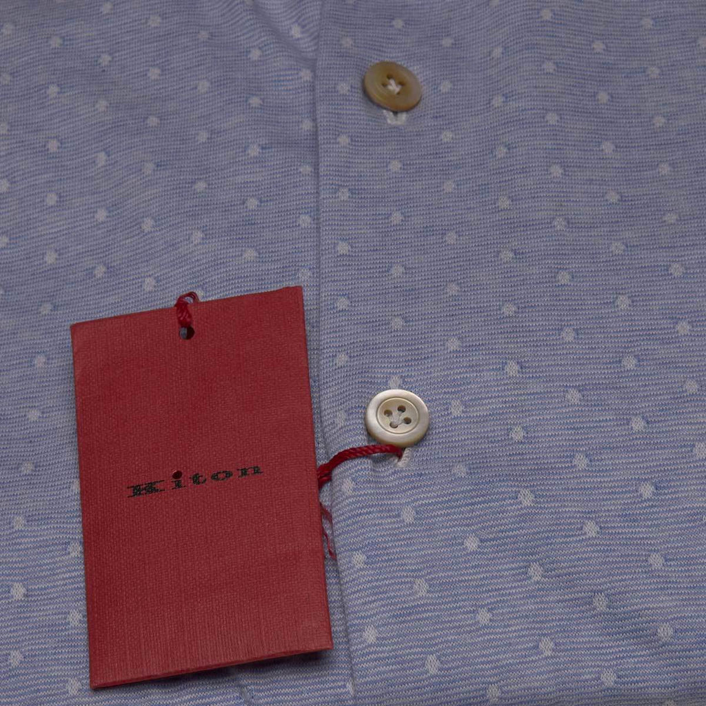 KITON Blue Cotton Shirt