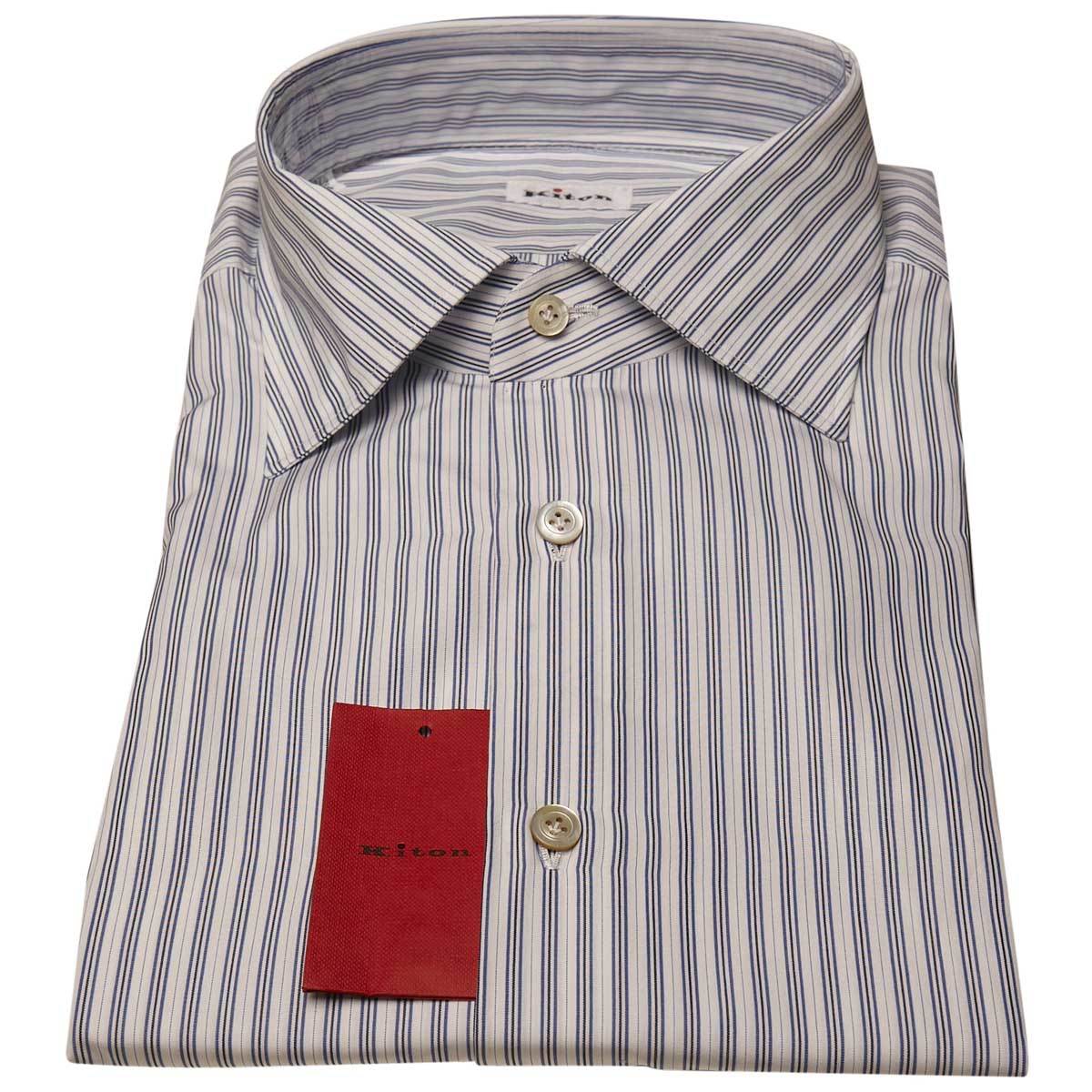 Kiton KITON Blue White Cotton Shirt Blue/White 000