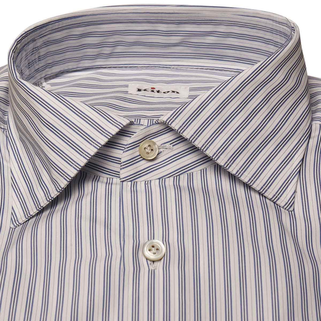 Kiton KITON Blue White Cotton Shirt Blue/White 001