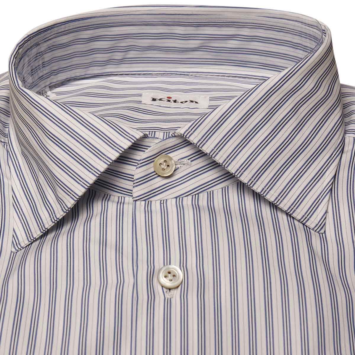 Kiton KITON Blue White Cotton Shirt Blue/White 001
