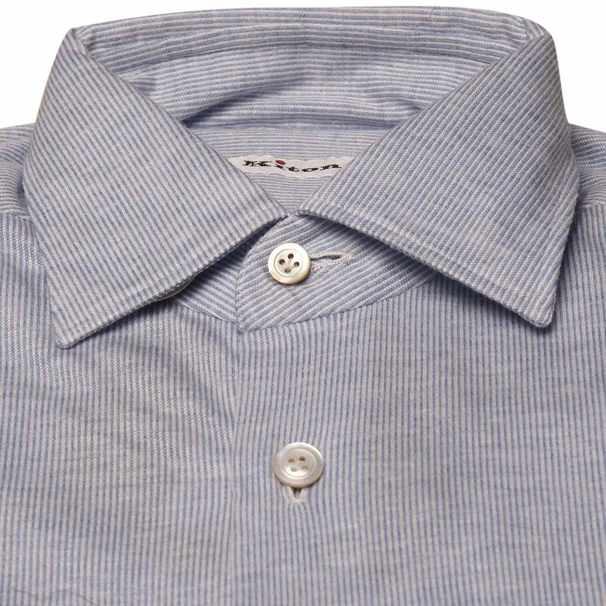 Kiton KITON Blue White Cotton Shirt Blue/White 001