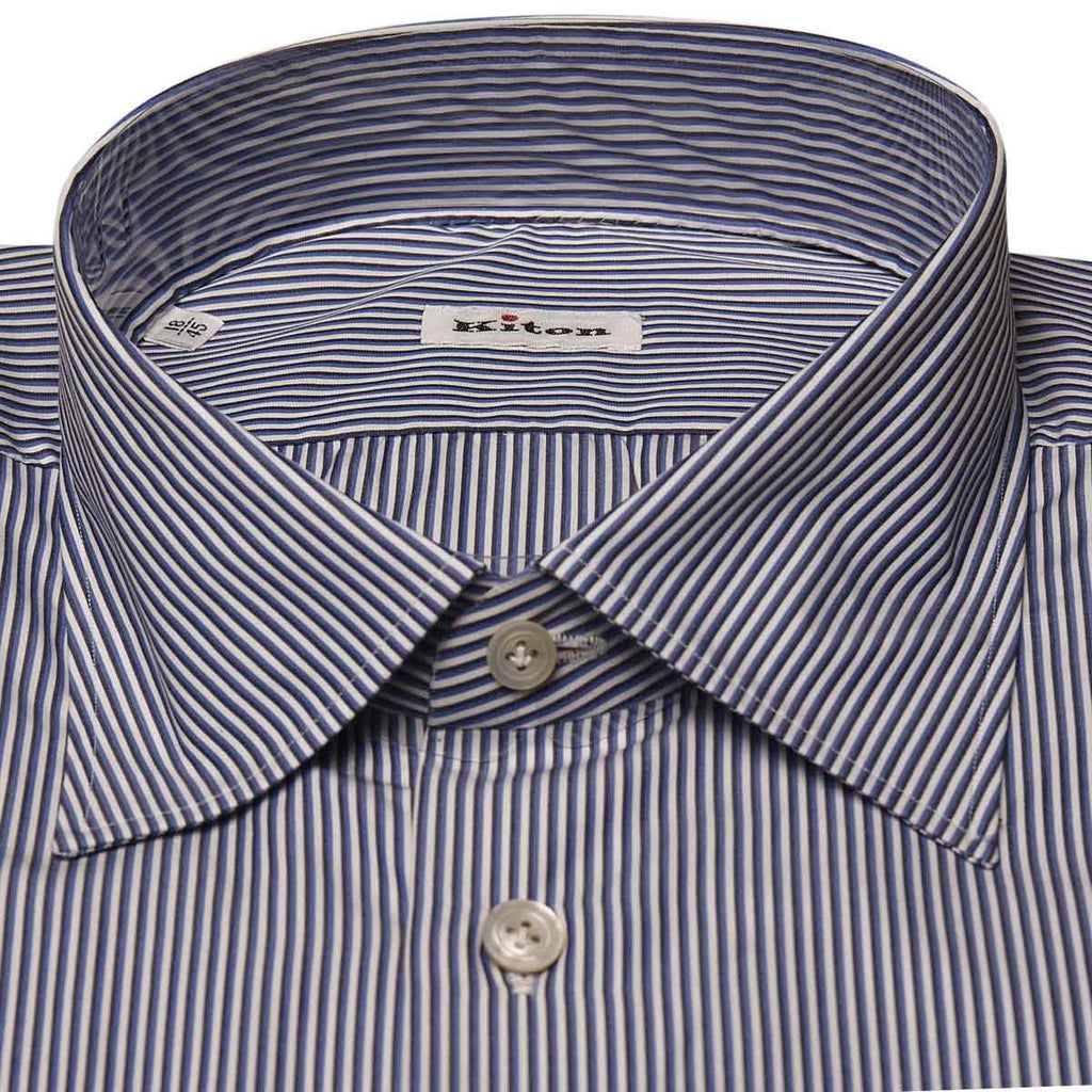 Kiton KITON Blue White Cotton Shirt Blue/White 001