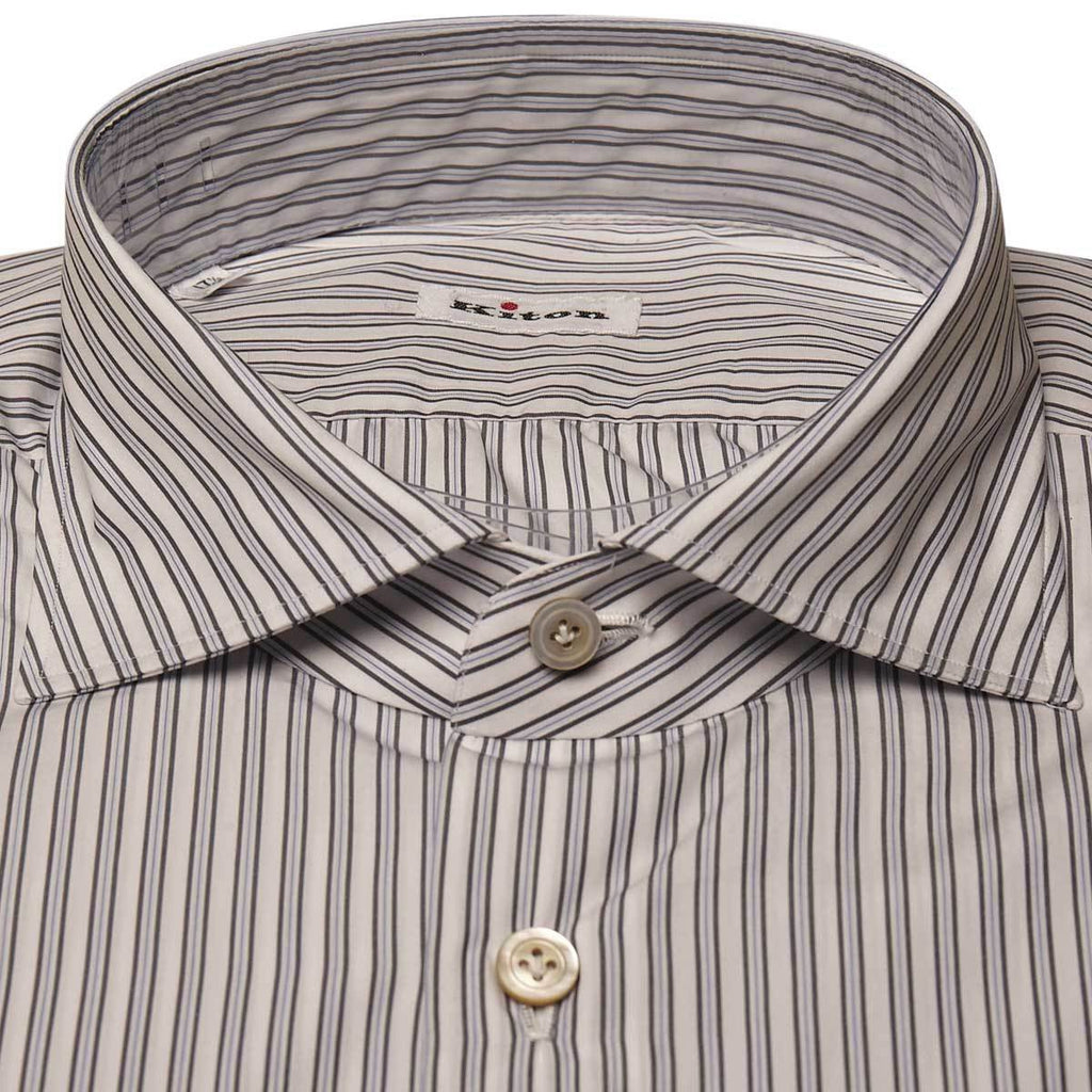 Kiton KITON Blue White Cotton Shirt Blue/White 001