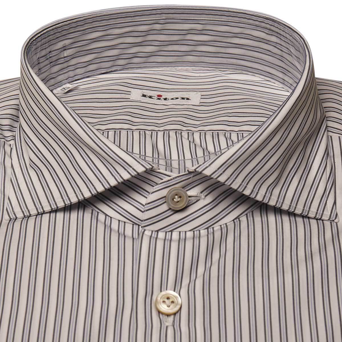 Kiton KITON Blue White Cotton Shirt Blue/White 001