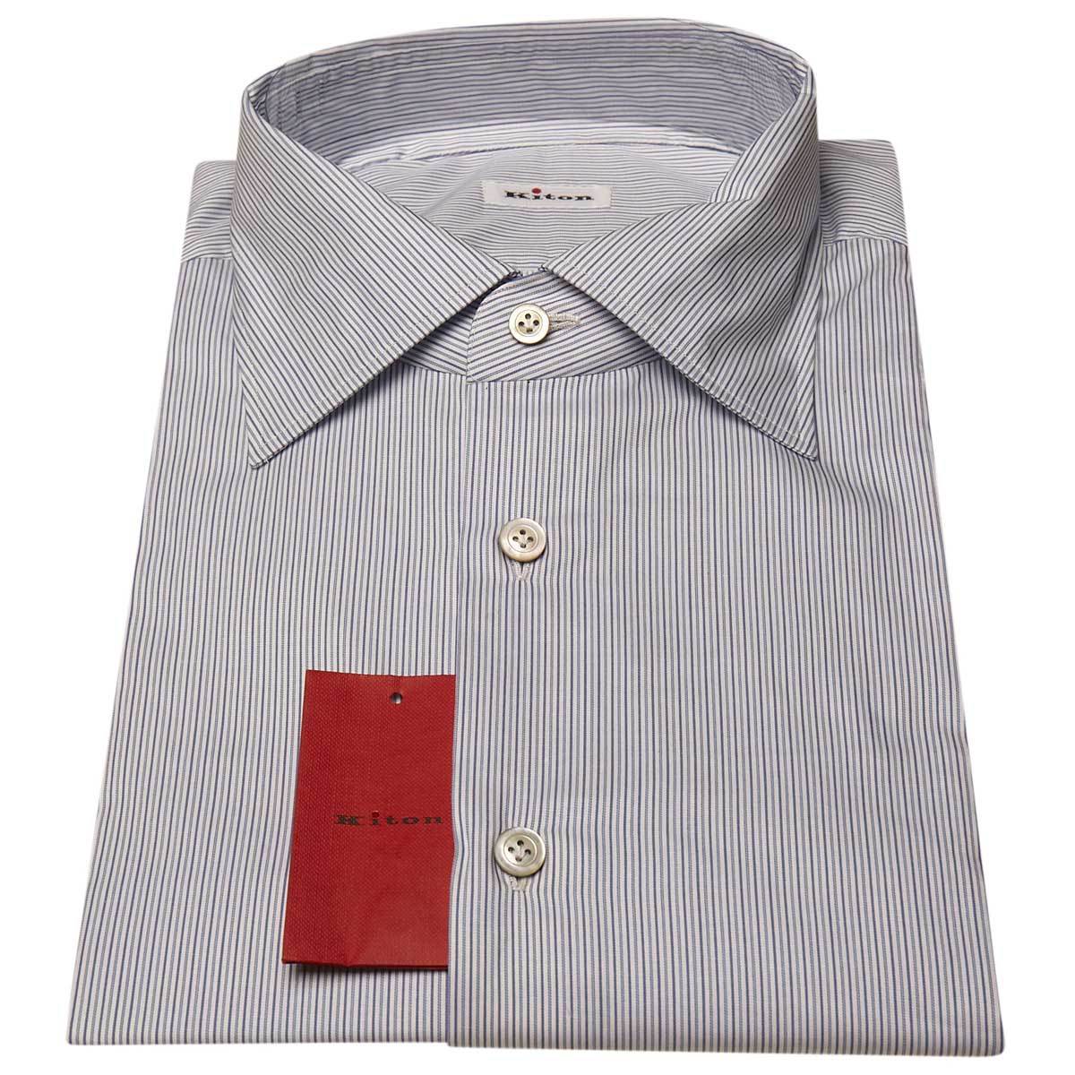 Kiton KITON Blue White Cotton Shirt Blue/White 000