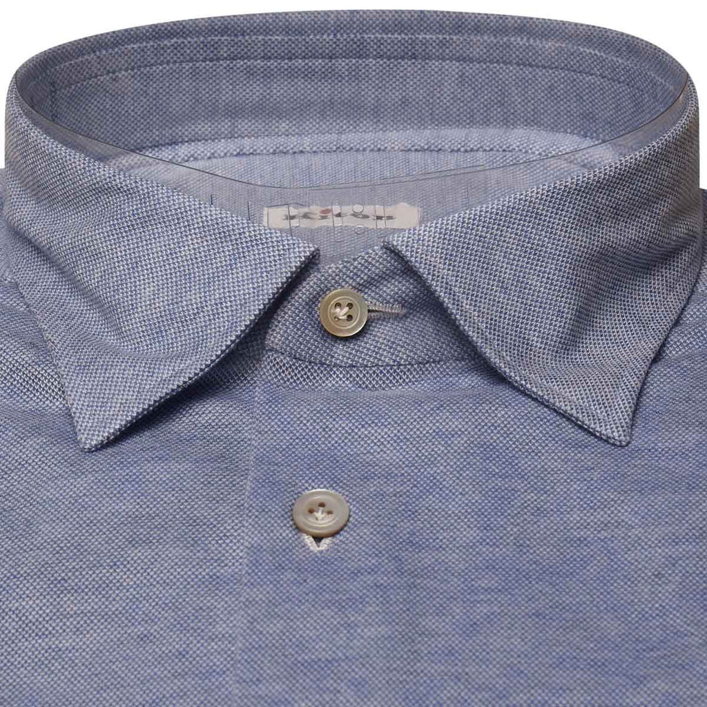 KITON Blue Cotton Shirt
