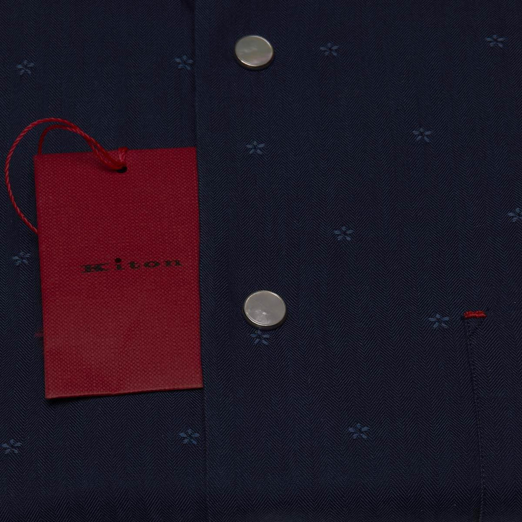 KITON Blue Cotton Shirt