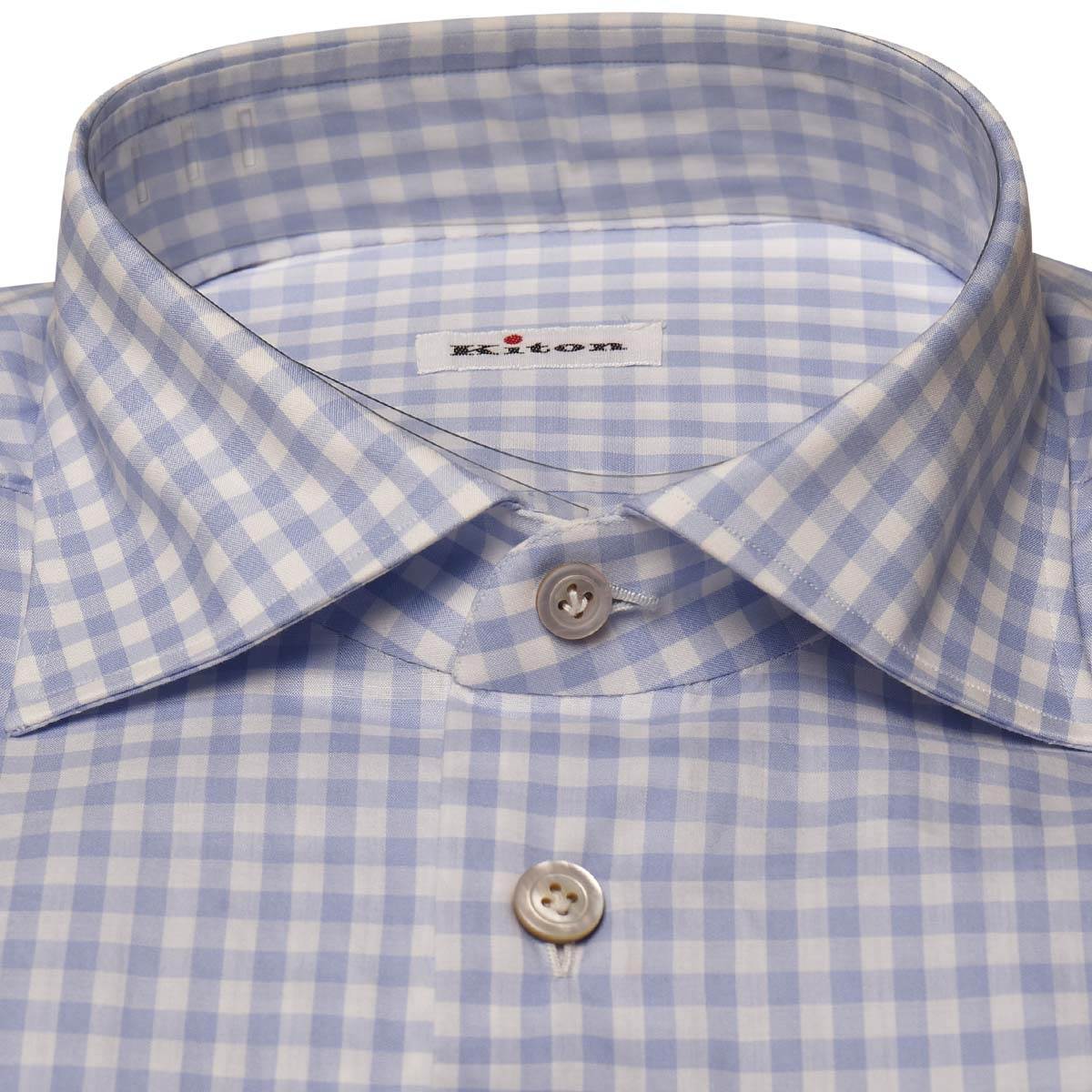 Kiton Kiton Blue White Cotton Shirt Blue / White 001