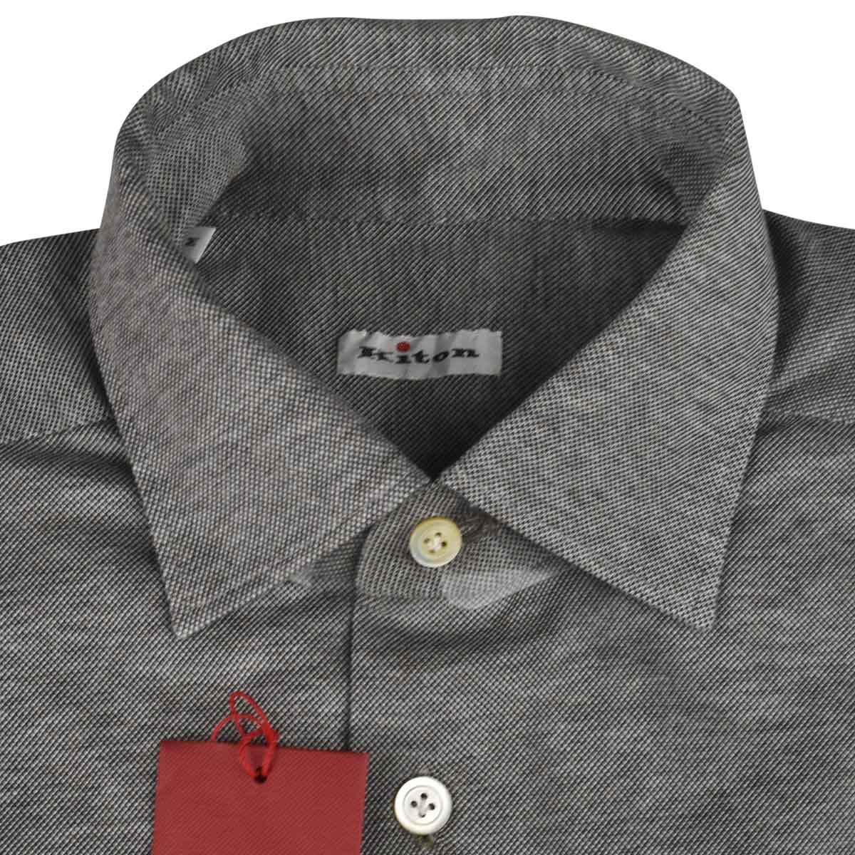 KITON Gray Cotton Shirt