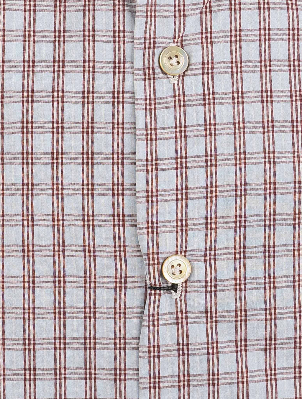 Kiton Light Blue Brown Cotton Shirt