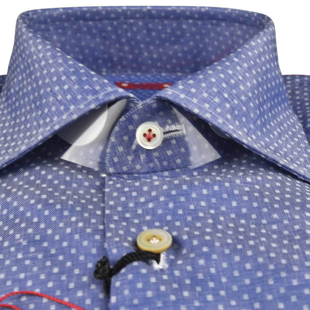 KITON Blue White Cotton Shirt