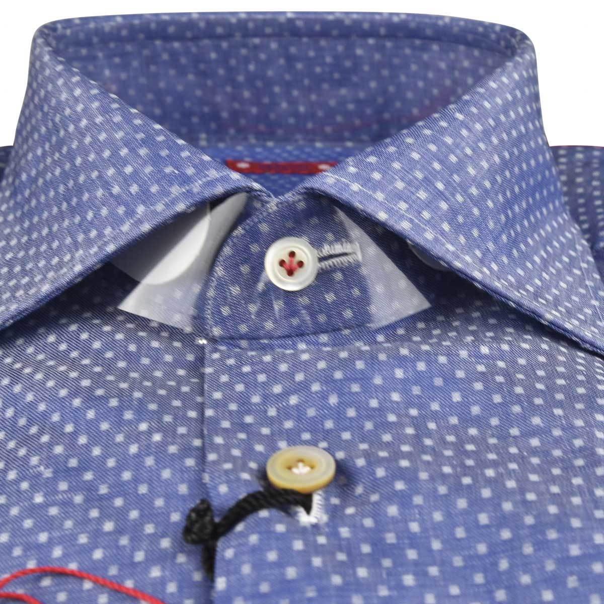 KITON Blue White Cotton Shirt