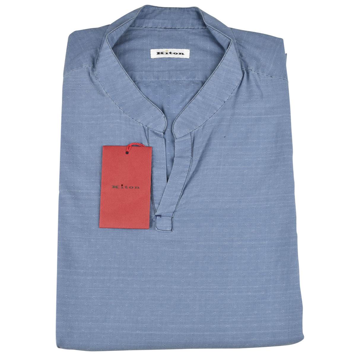 Kiton KITON Blue Cotton Corean Shirt Blue 000