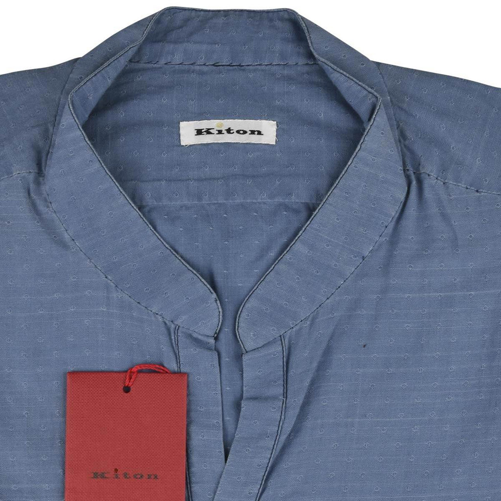 Kiton KITON Blue Cotton Corean Shirt Blue 001