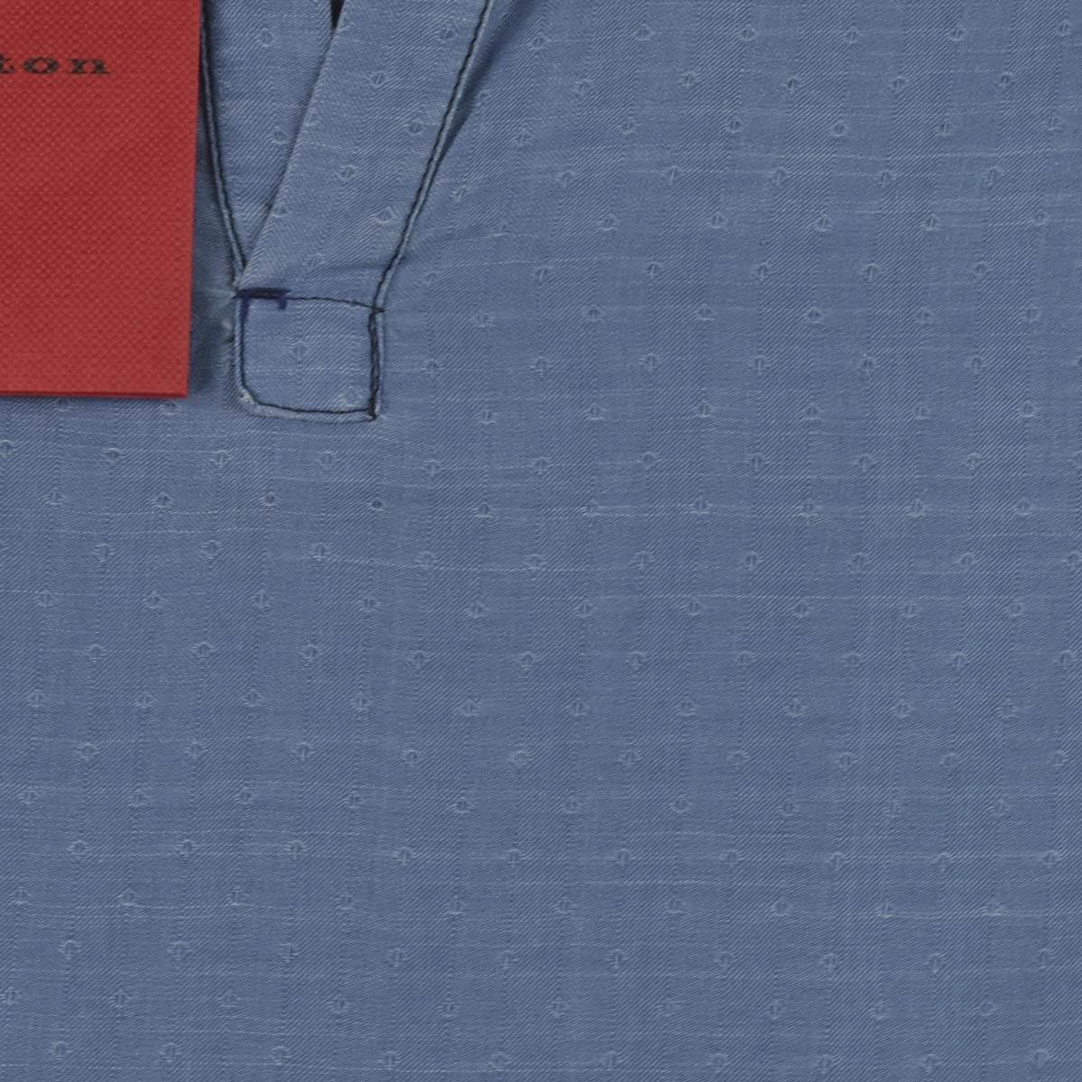 KITON Blue Cotton Korean Shirt