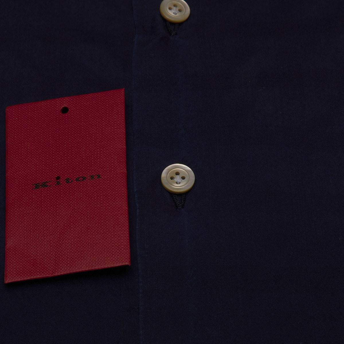 KITON Blue Cotton Shirt
