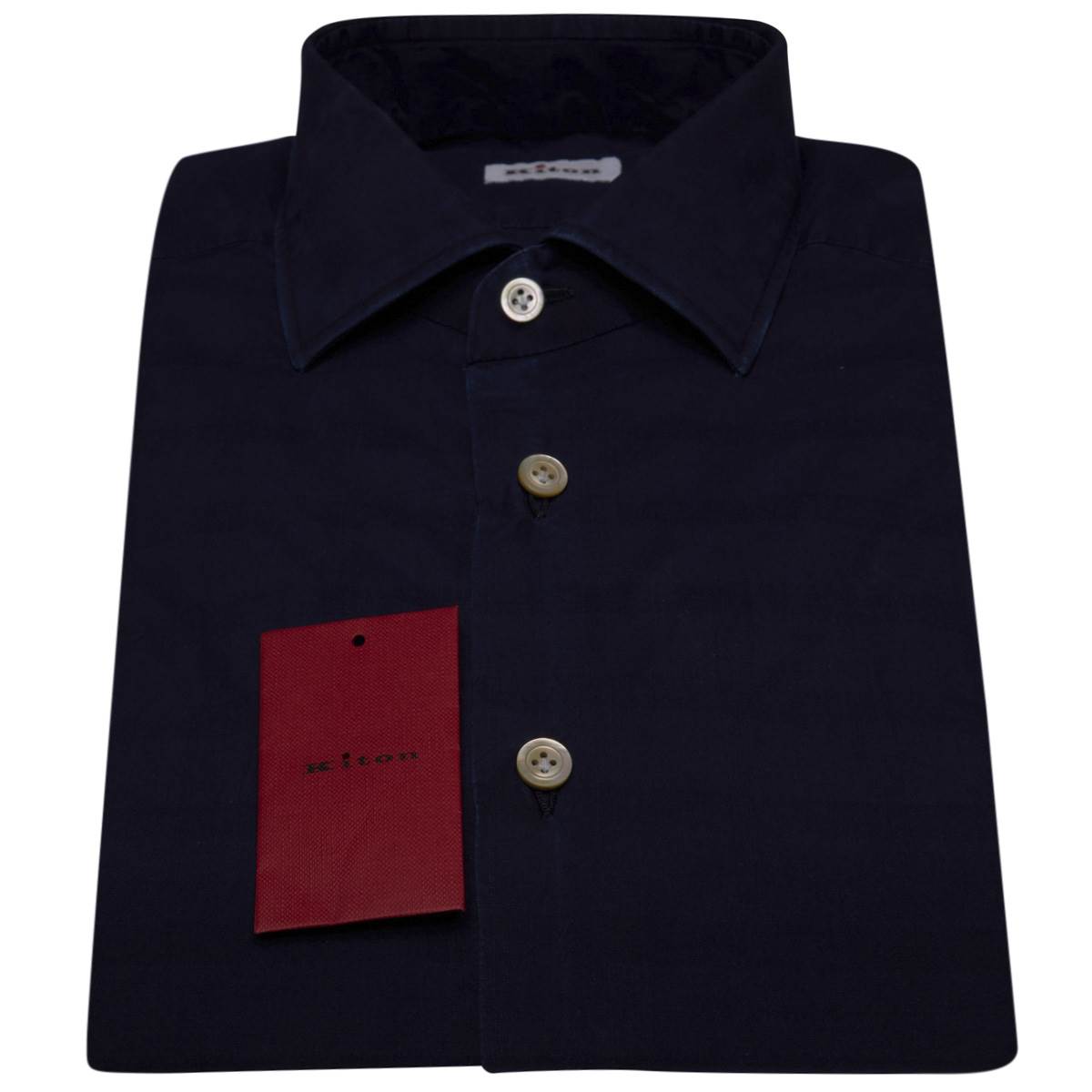 KITON Blue Cotton Shirt