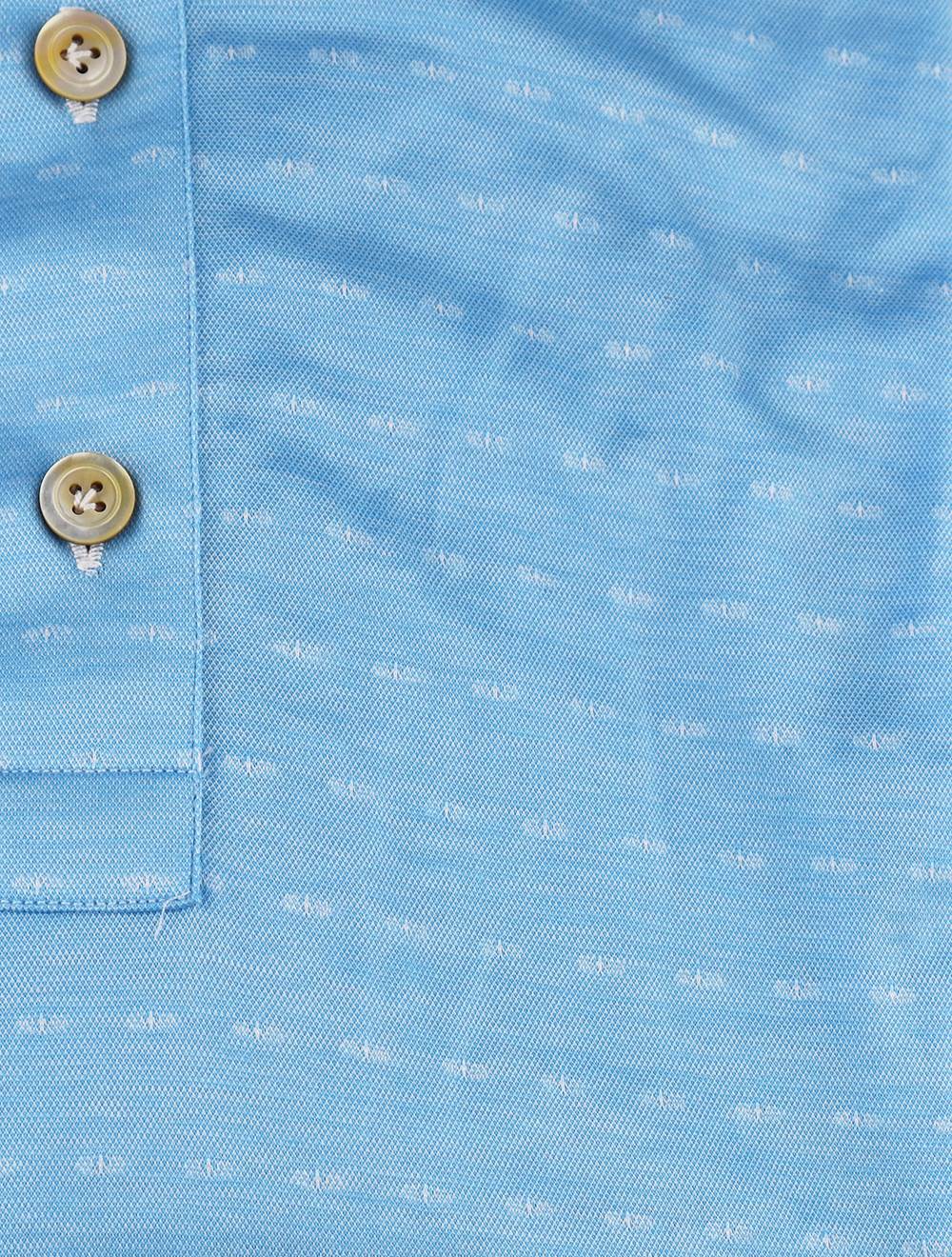 Kiton Light Blue Cotton Sweater Polo