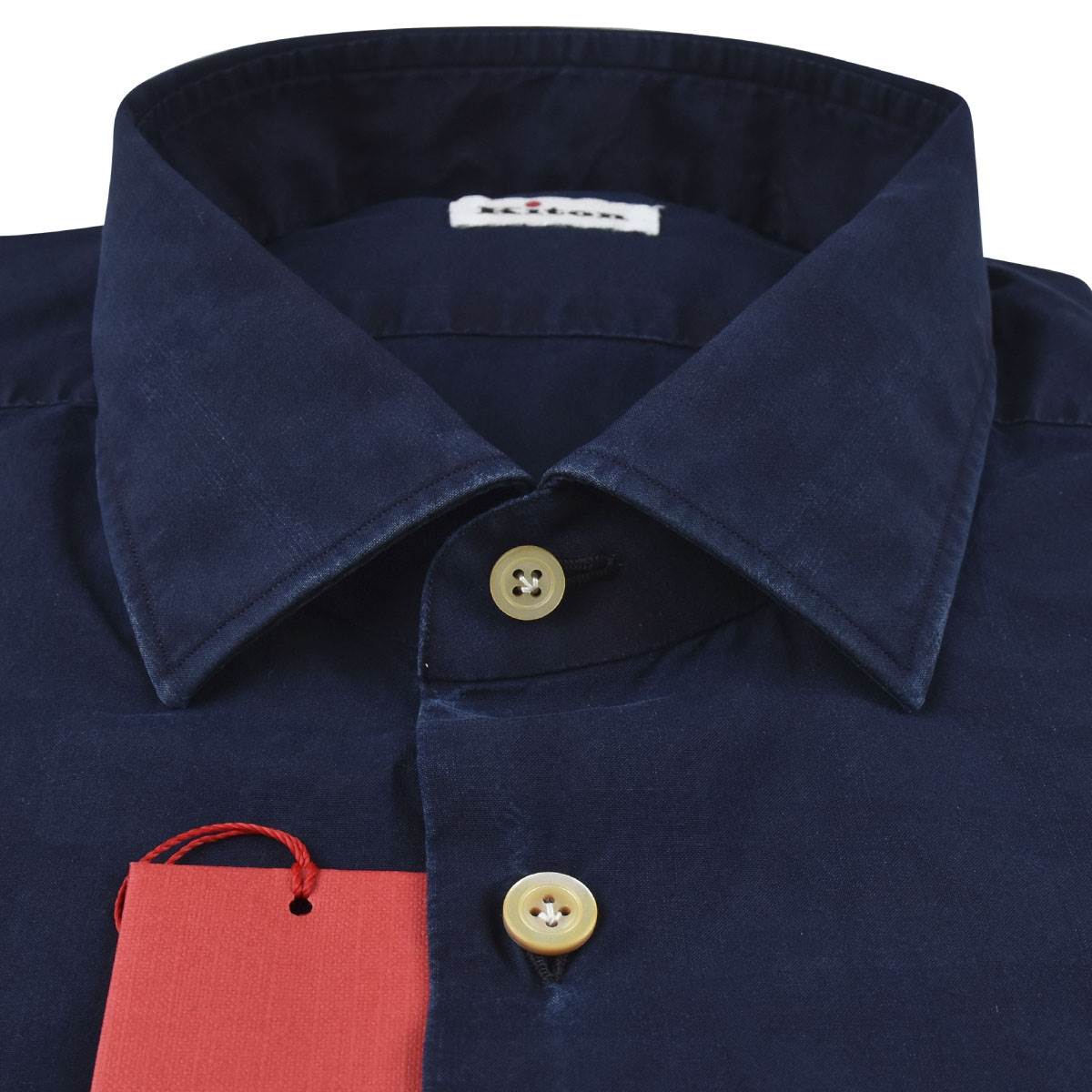 Kiton Blue Cotton Shirt