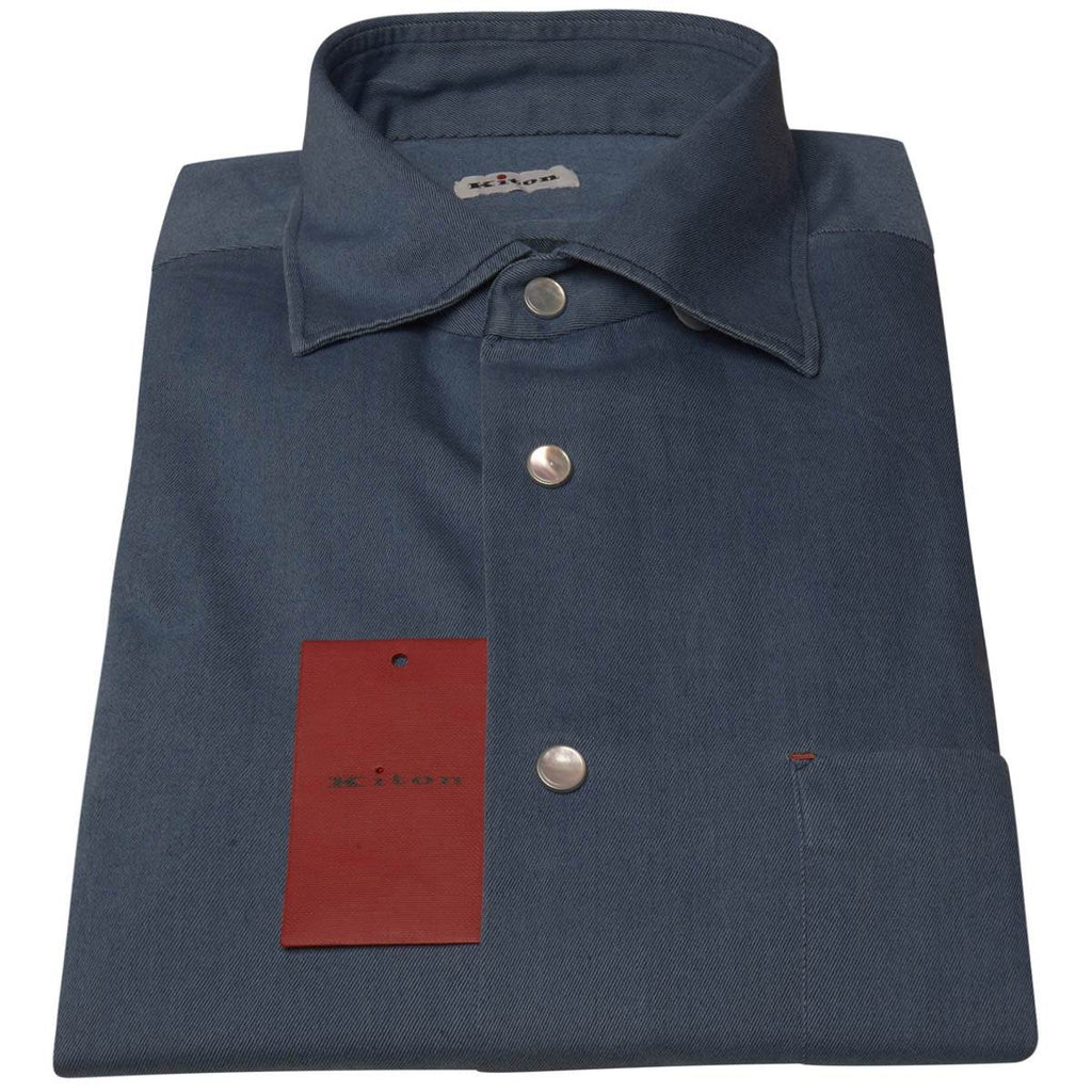 Kiton Kiton Blue Cotton Shirt Blue 000