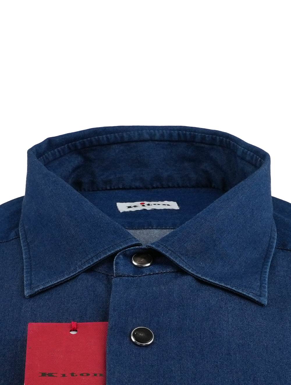 Kiton Blue Cotton Shirt