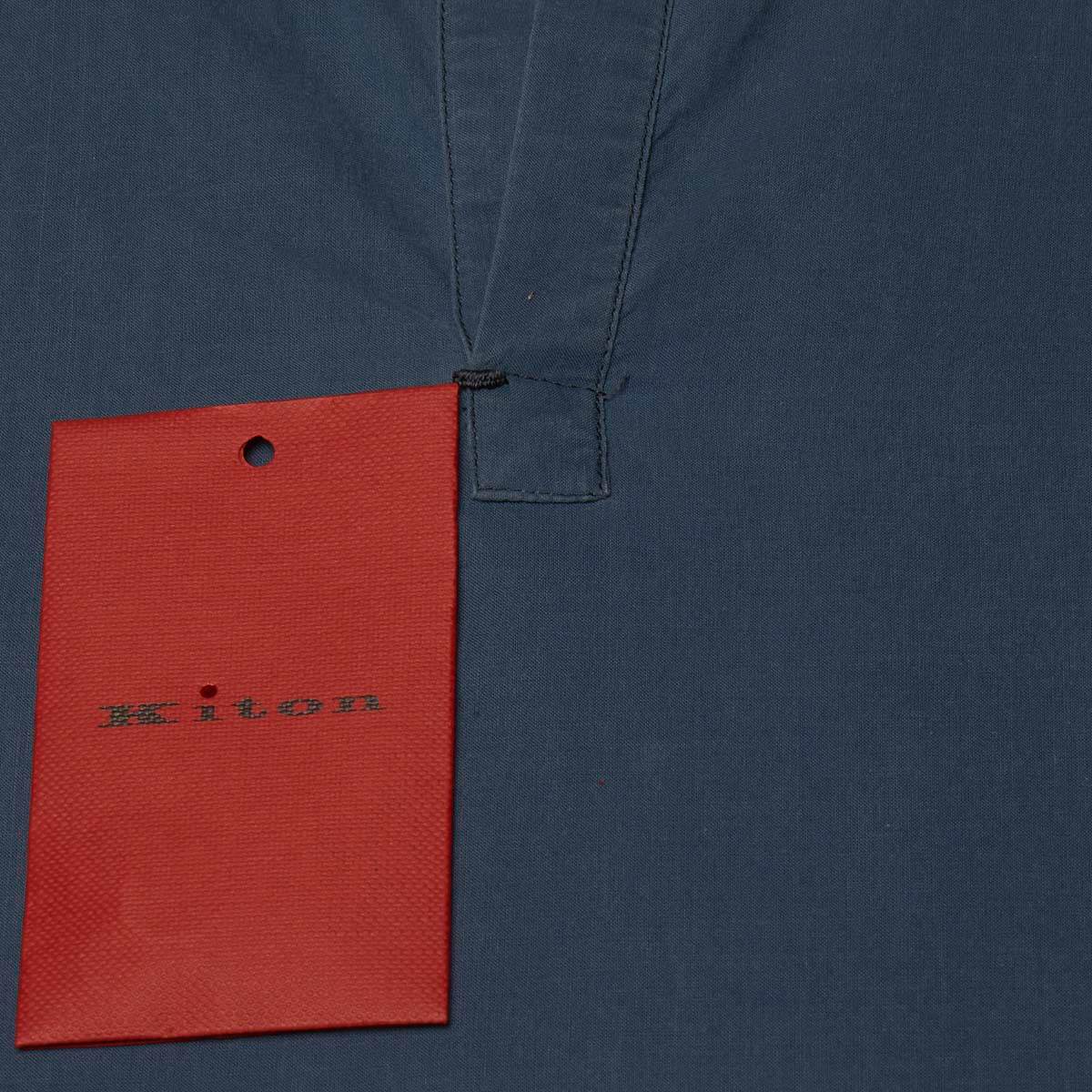 Kiton Blue Cotton Shirt