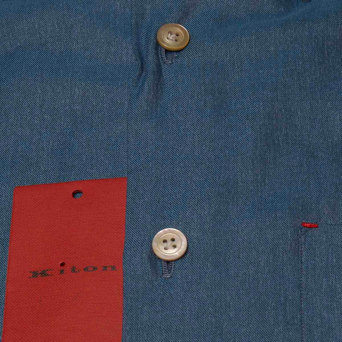 Kiton Blue Cotton Shirt
