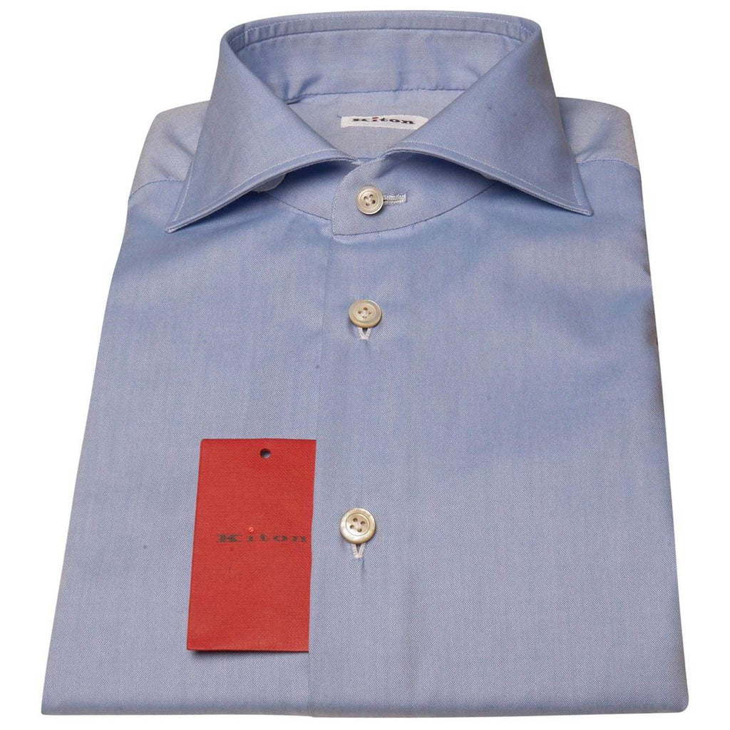 KITON Light Blue Cotton Shirt