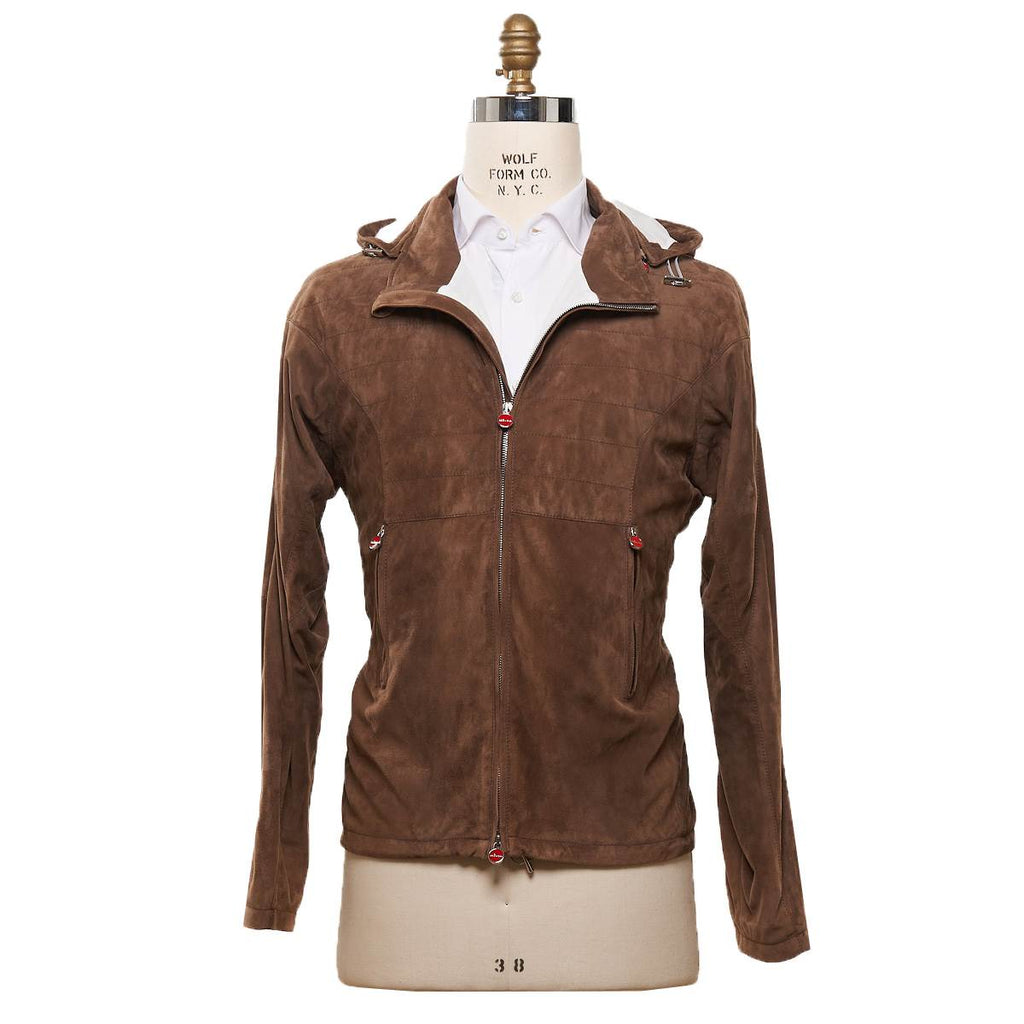 Kiton KITON Brown Leather Lambskin Coat Brown 000