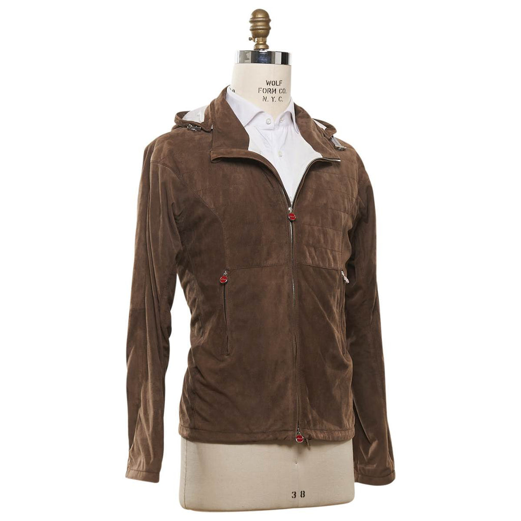 Kiton KITON Brown Leather Lambskin Coat Brown 001