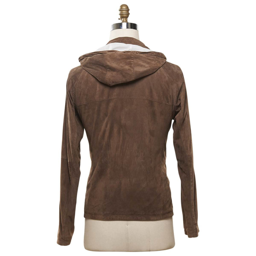KITON Brown Leather Lambskin Coat