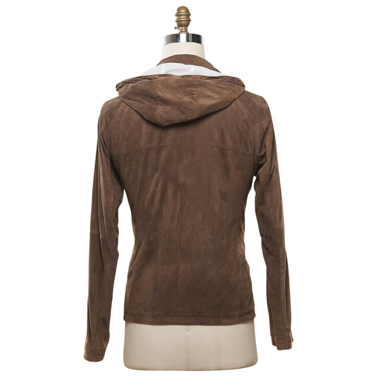 KITON Brown Leather Lambskin Coat