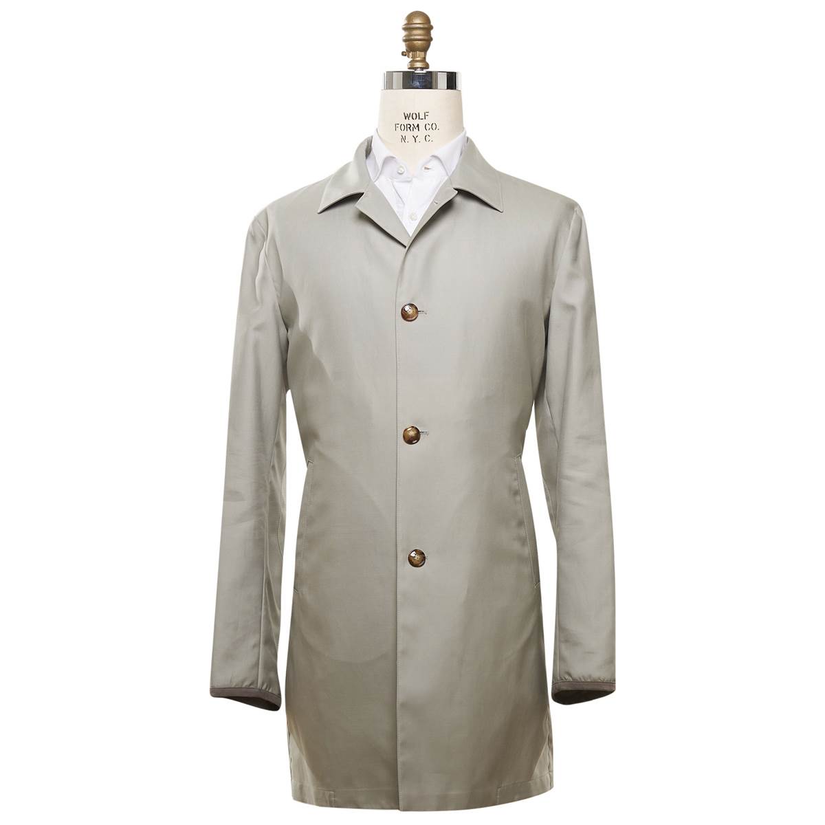 Kiton KITON Gray Cotton Silk Coat Gray 000