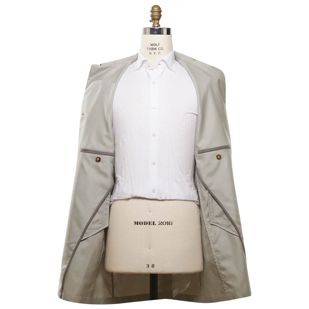 KITON Gray Cotton Silk Coat