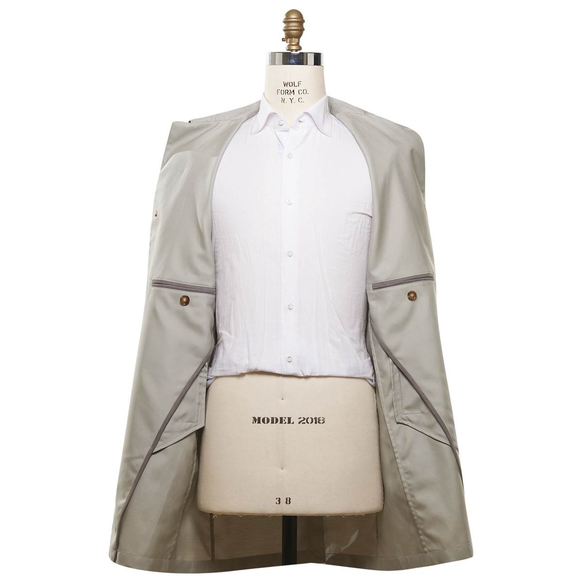 KITON Gray Cotton Silk Coat