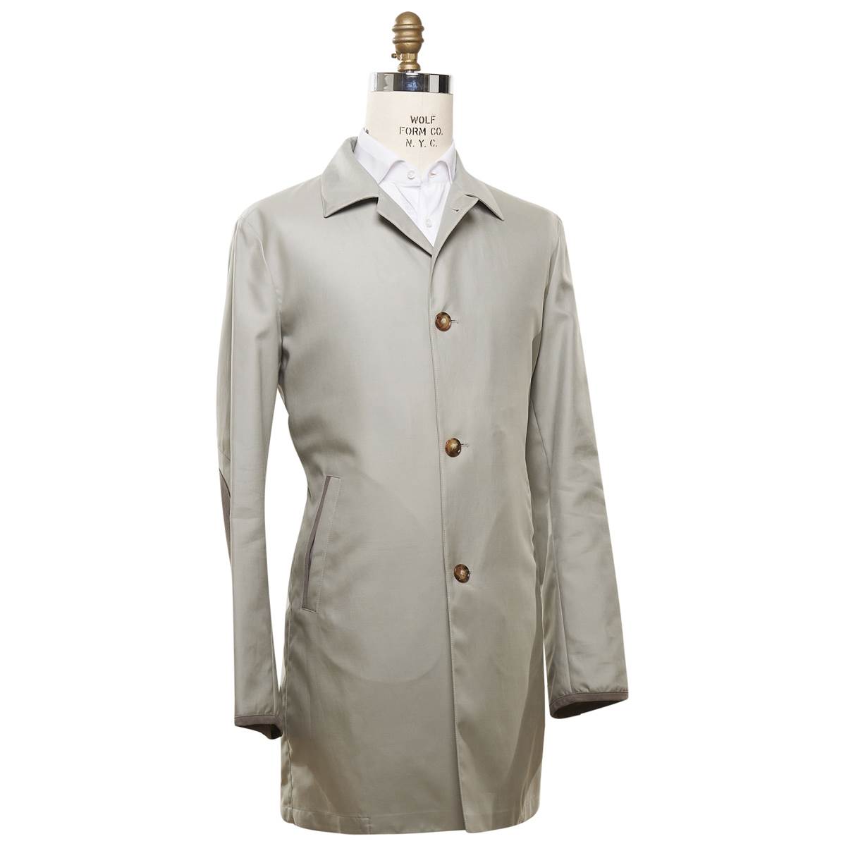 KITON Gray Cotton Silk Coat