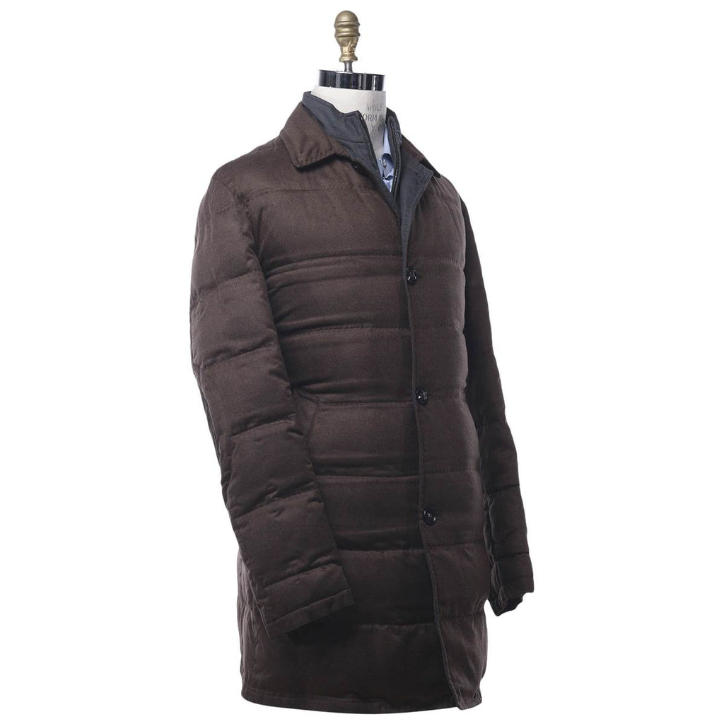 Kiton KITON Brown Silk Coat Brown 001