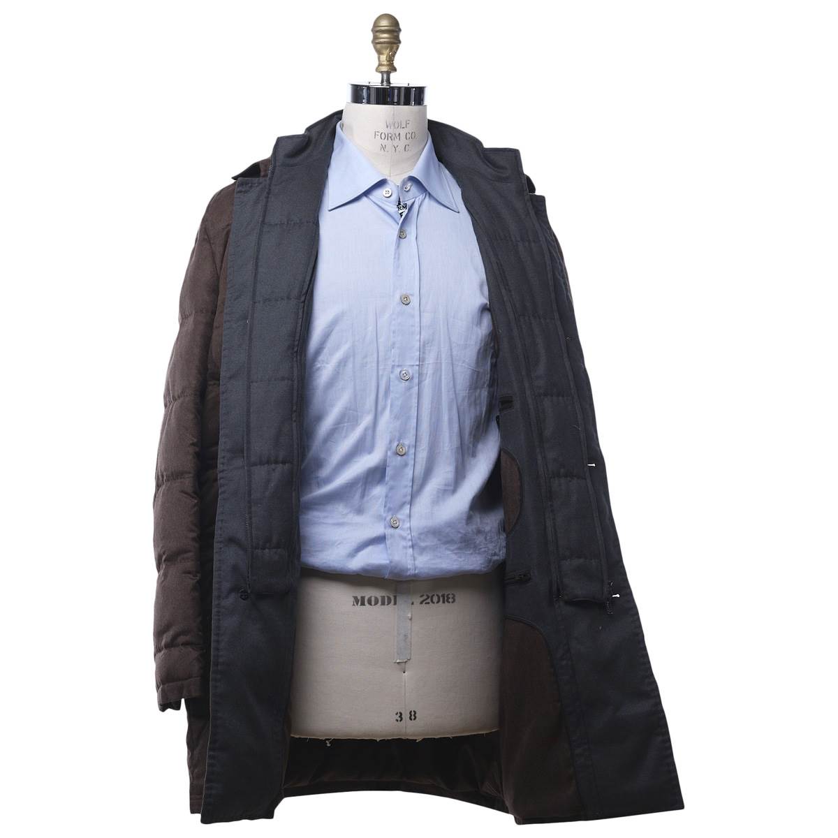 KITON Brown Silk Coat