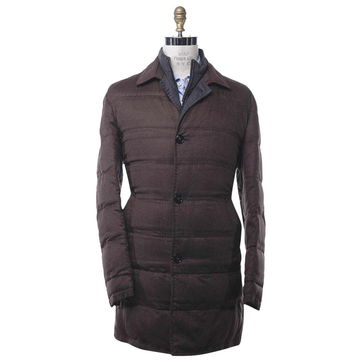 KITON Brown Silk Coat