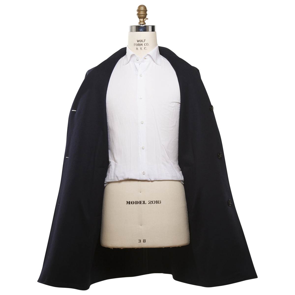 KITON Blue Cashmere Reverse Wool Silk Coat