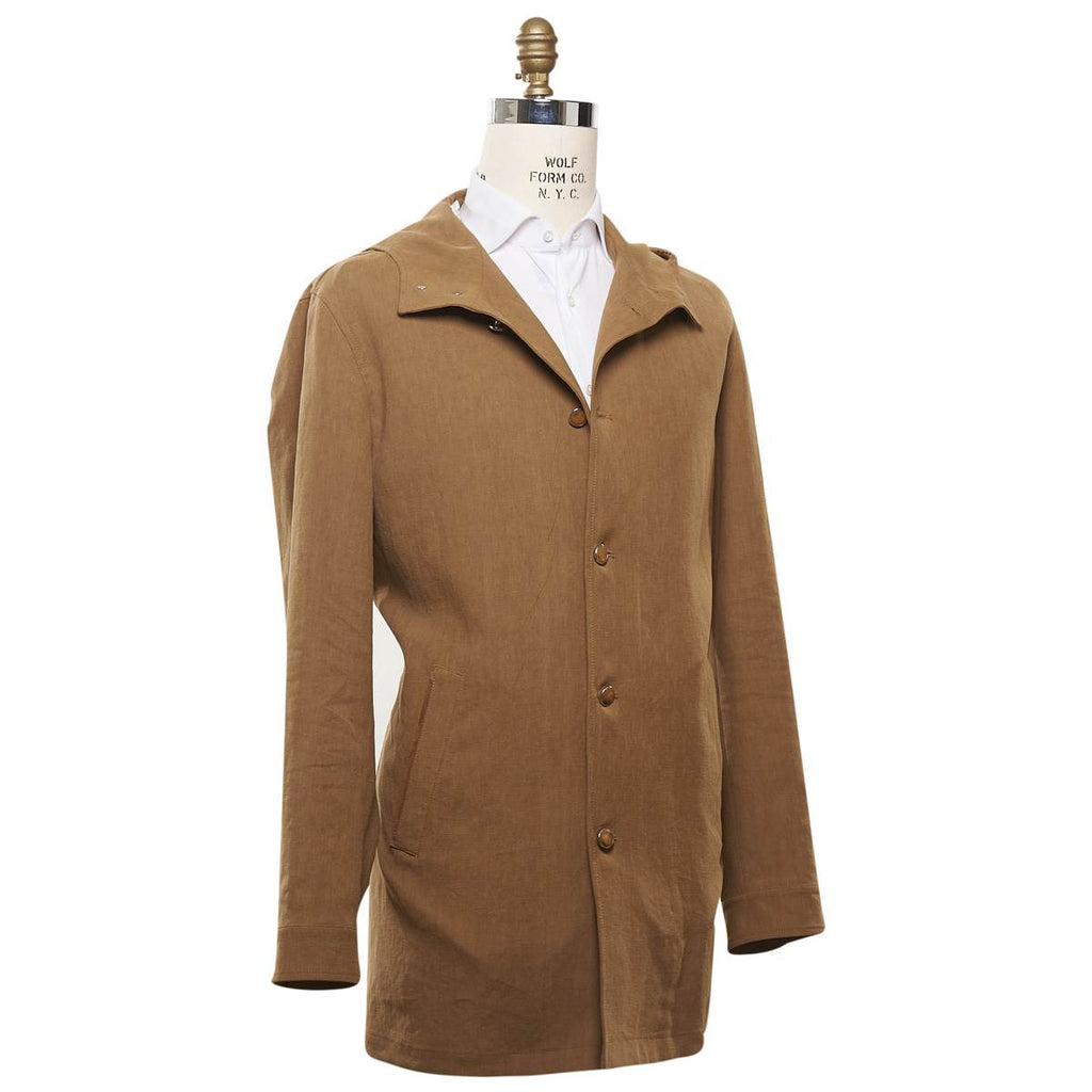 Kiton KITON Brown Linen Coat Brown 001