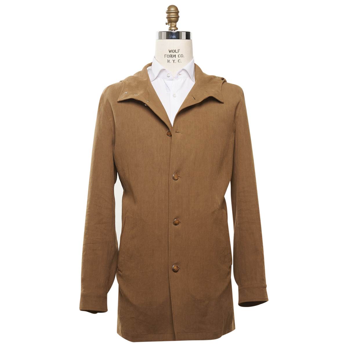 KITON Brown Linen Coat
