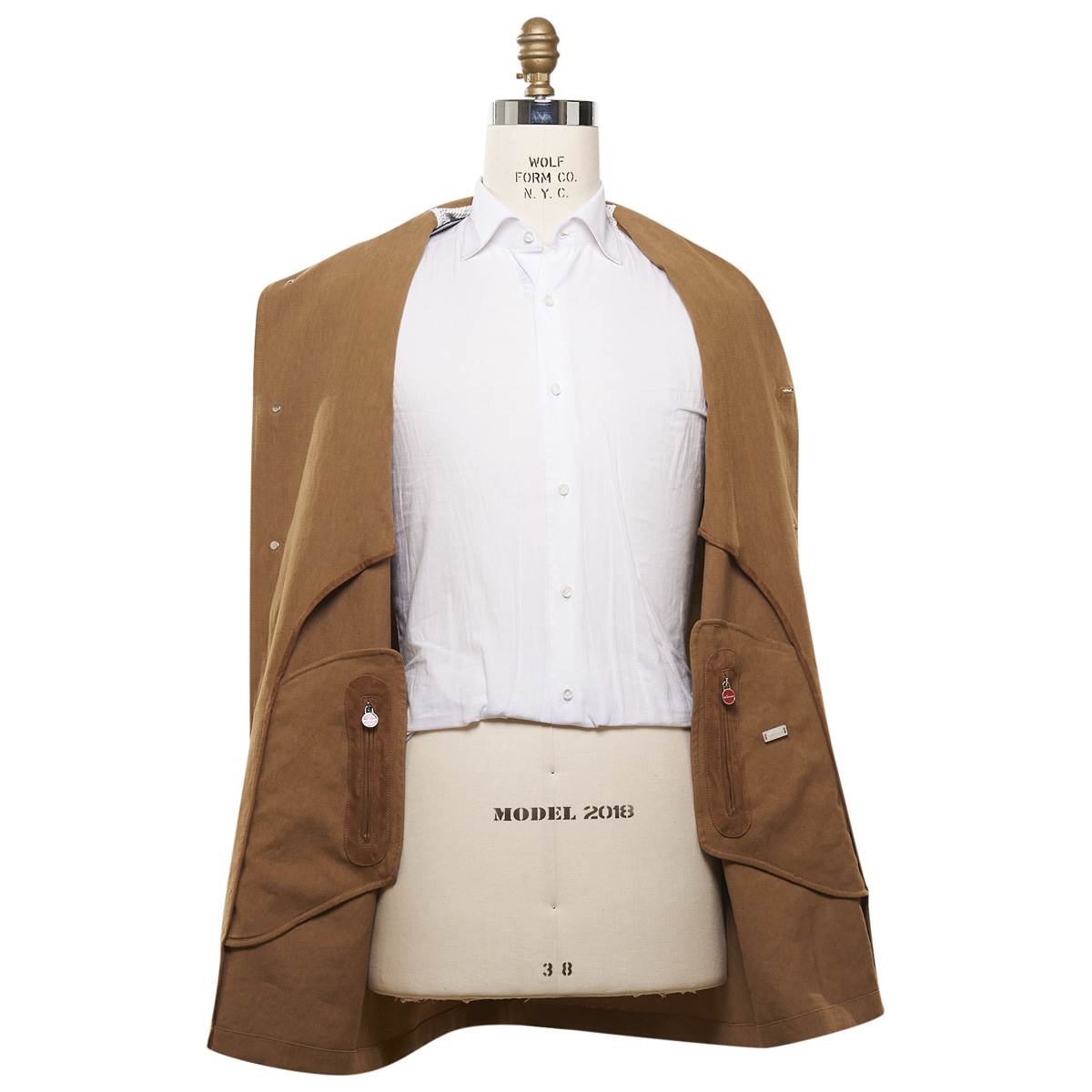 KITON Brown Linen Coat