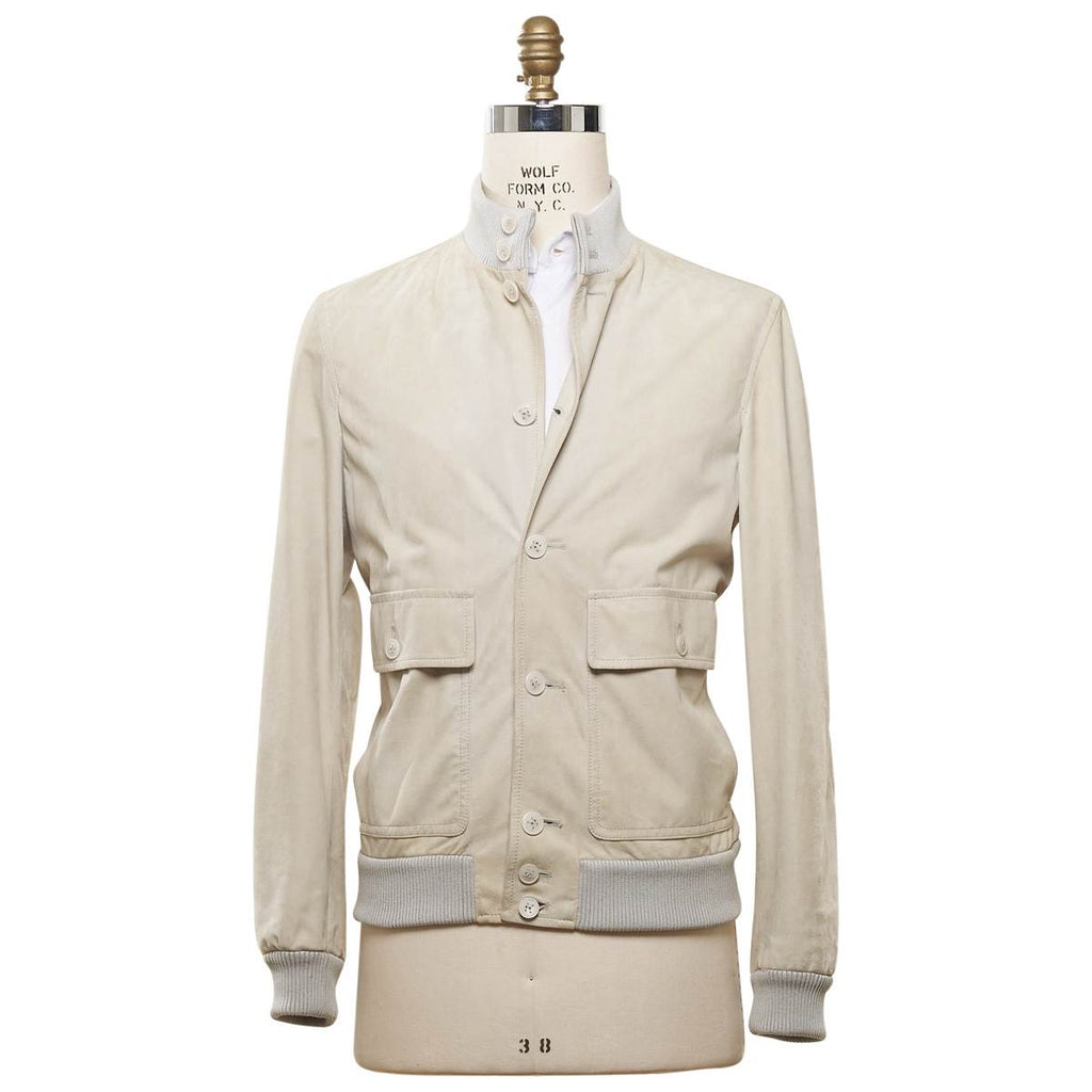 Kiton KITON Beige Leather Suede Coat Beige 000