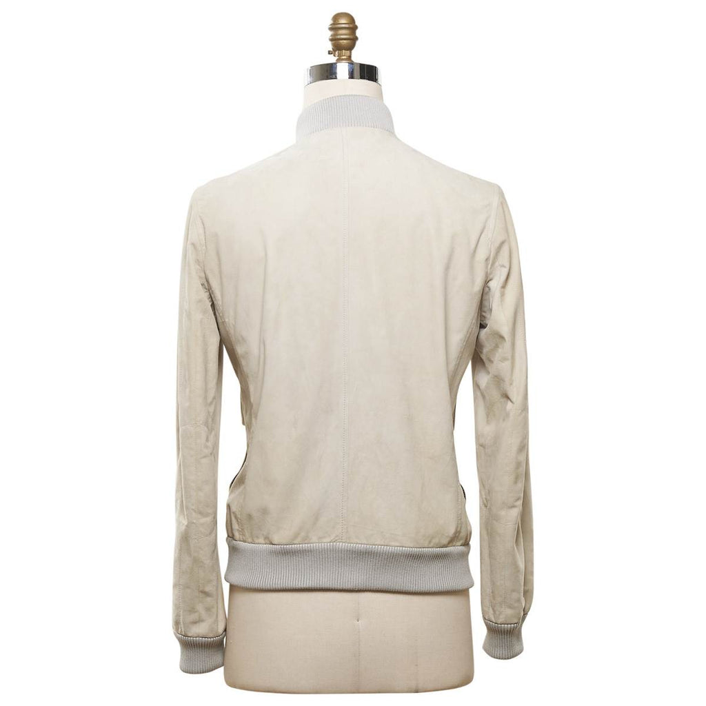 KITON Beige Leather Suede Coat