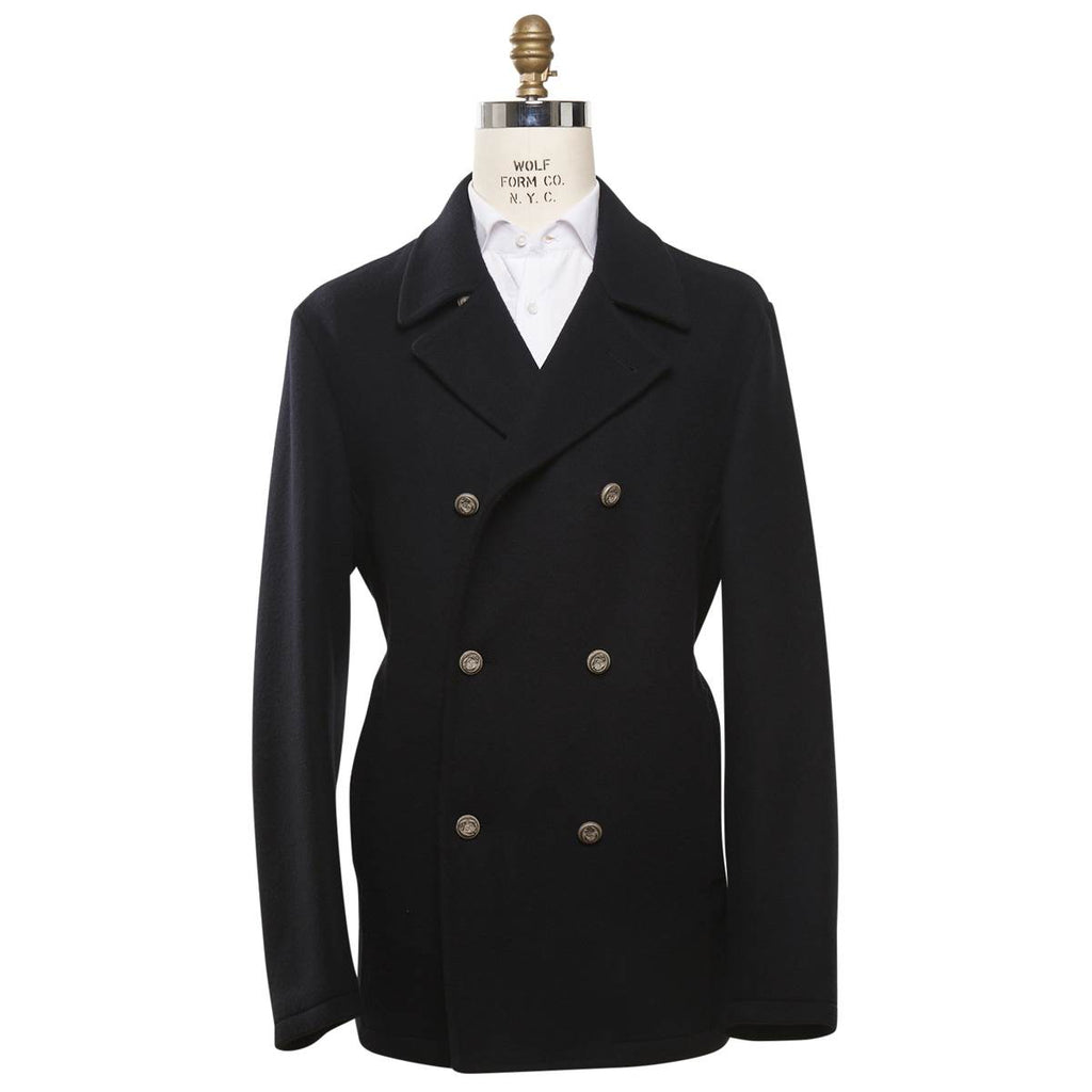 Kiton KITON Blue Wool Double Brasted Coat Blue 000