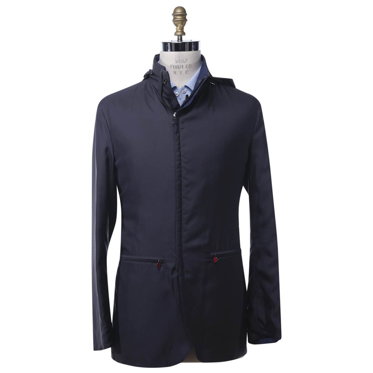 Kiton KITON Dark Blue Silk Reverse Coat Dark Blue 000