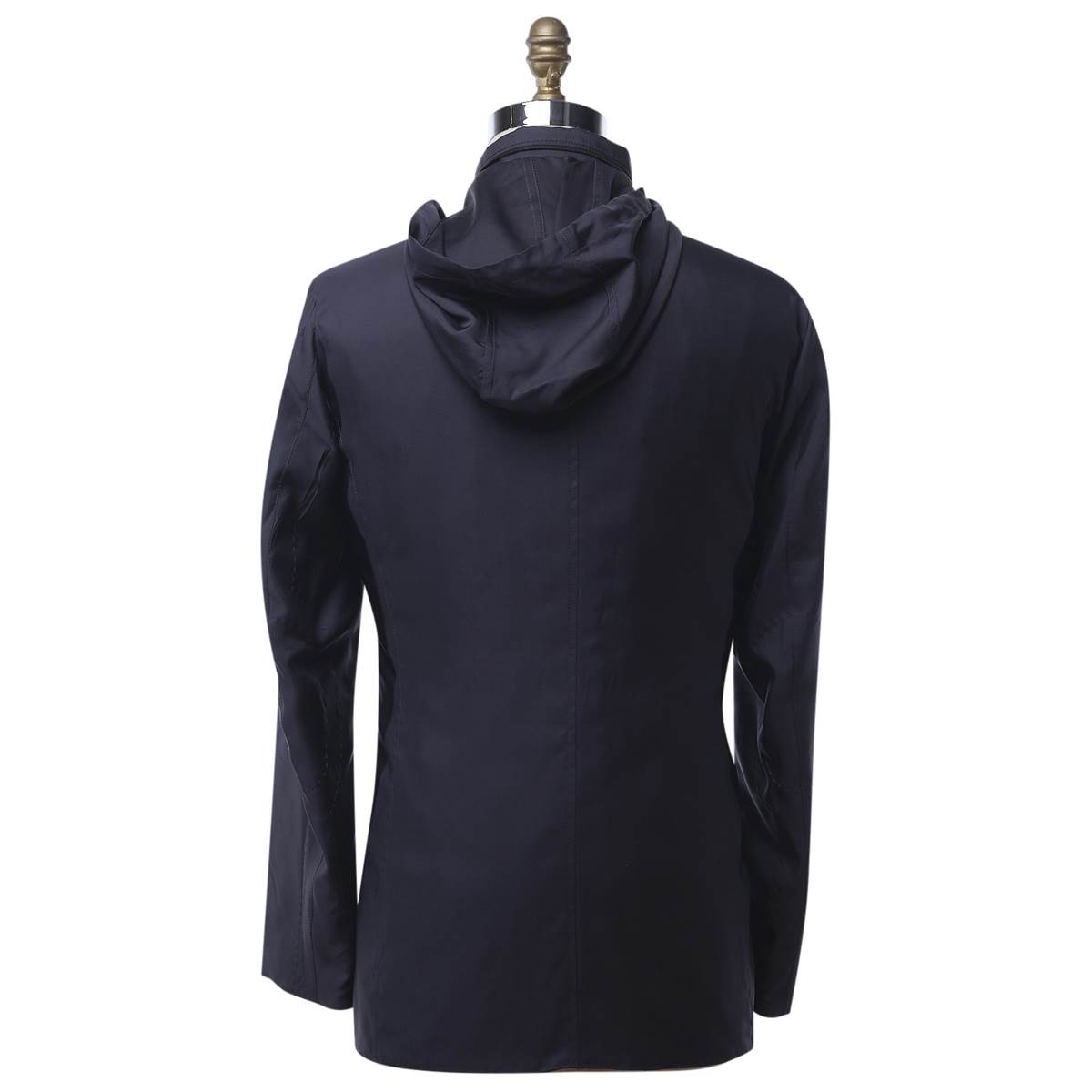 KITON Dark Blue Silk Reverse Coat