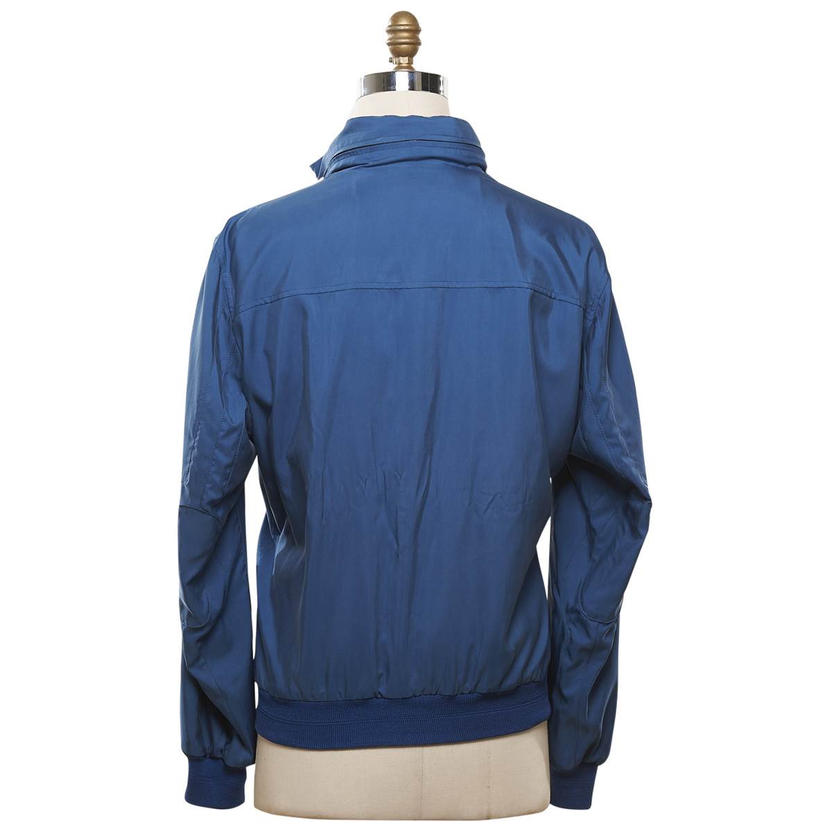 KITON Blue Silk Cashmere Reverse Coat