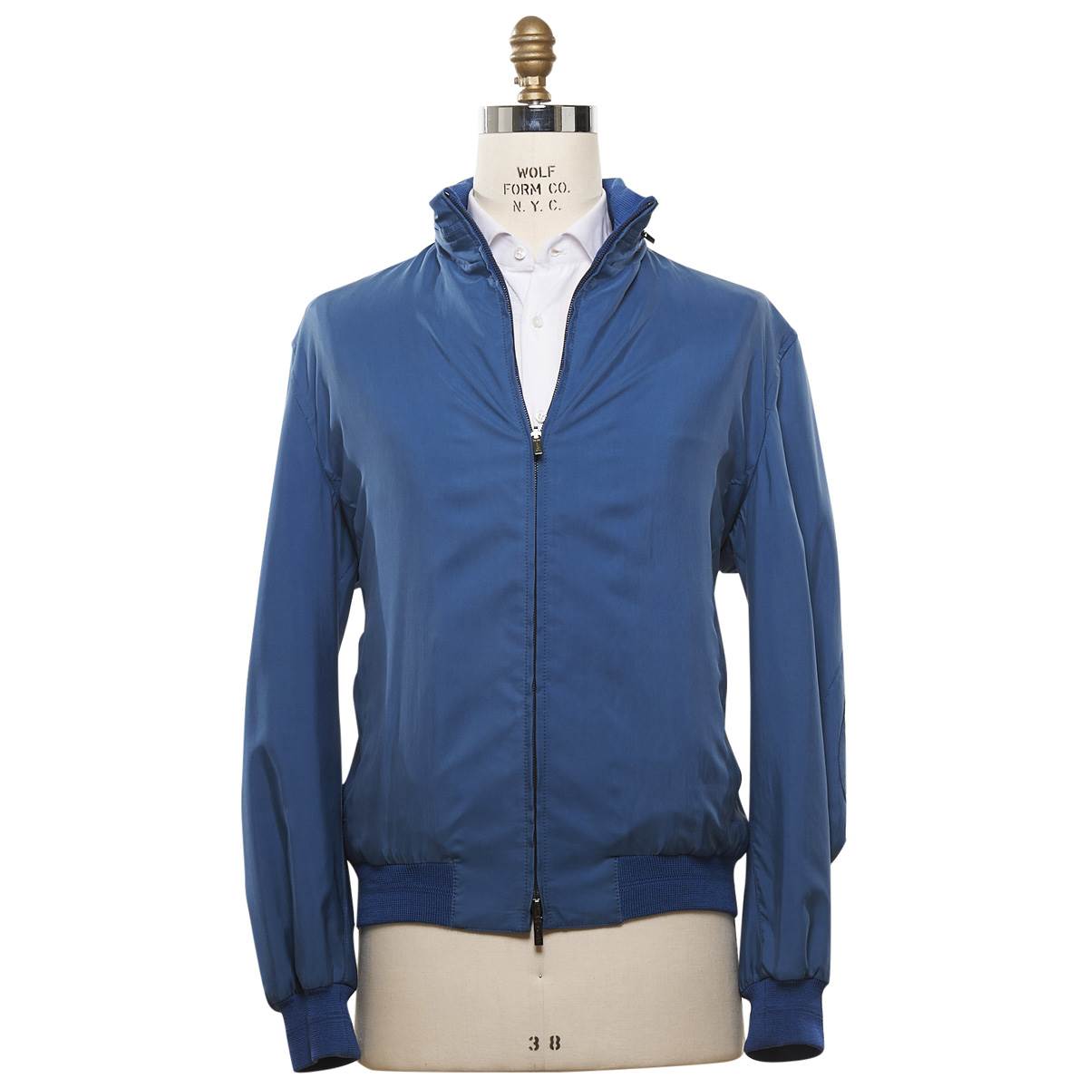 KITON Blue Silk Cashmere Reverse Coat